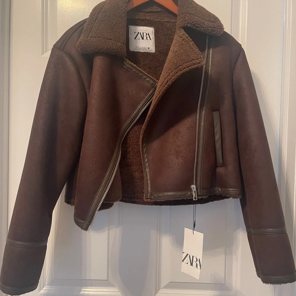 Zara Women's Cropped Aviator Jacket - Picture 1 of 5